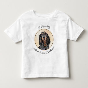 Black & Tan Coonhound Painting - Original Dog Art Toddler T-Shirt