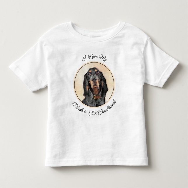 Black & Tan Coonhound Painting - Original Dog Art Toddler T-Shirt (Front)