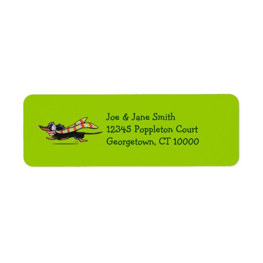 Black Tan Dachshund Cute Winter Return Address Label
