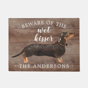 Black & Tan Dachshund Dog Personalised Door Mat
