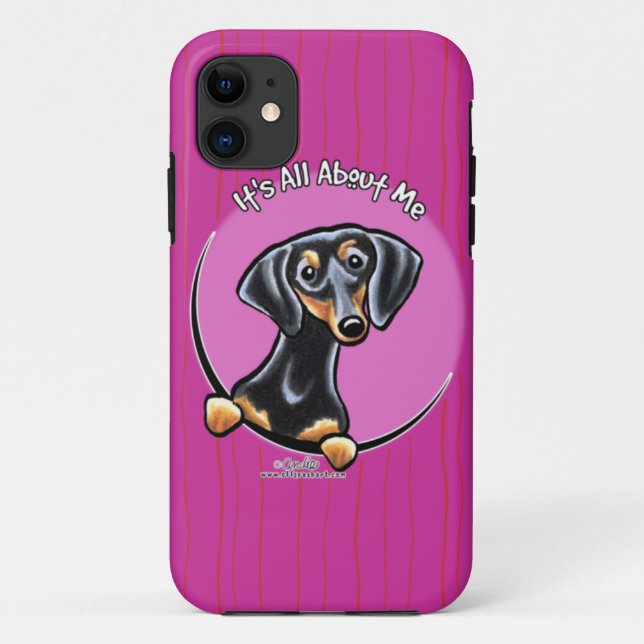 Black Tan Dachshund IAAM Case-Mate iPhone Case (Back)