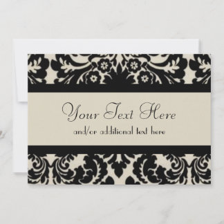 Black & Tan Damask Invitation