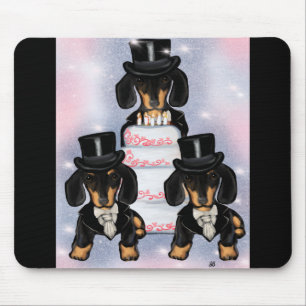 Black & Tan Doxie Grooms Mouse Pad