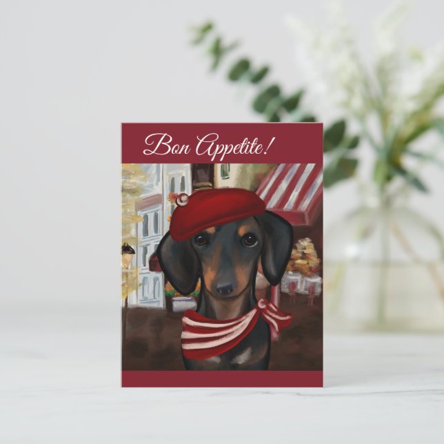 Black & Tan Doxie Postcard (Standing Front)