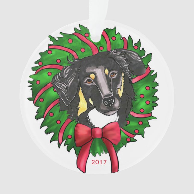 Black & Tan English Shepherd ornament (Front)