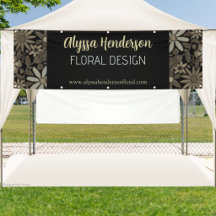 Black & Tan Floral Design Business Vendor Booth