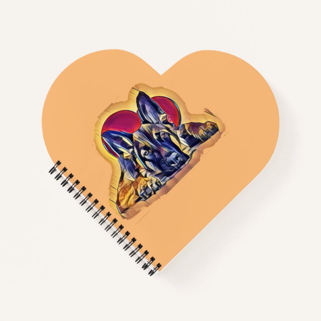 Black Tan German Shepherd Puppy  Notebook (Front)