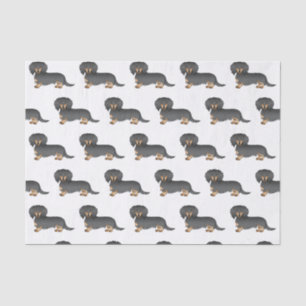Black & Tan Long Hair Dachshund Cute Dog Pattern Tissue Paper
