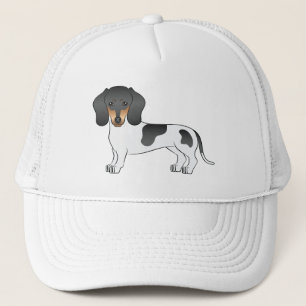 Black & Tan Pied Short Hair Dachshund Cartoon Dog Trucker Hat
