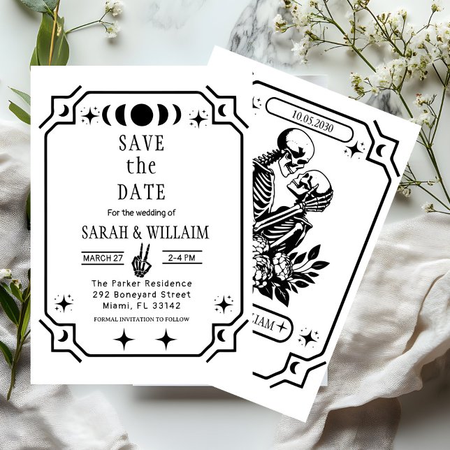 Black tarot Goth save the date wedding Invitation (Creator Uploaded)