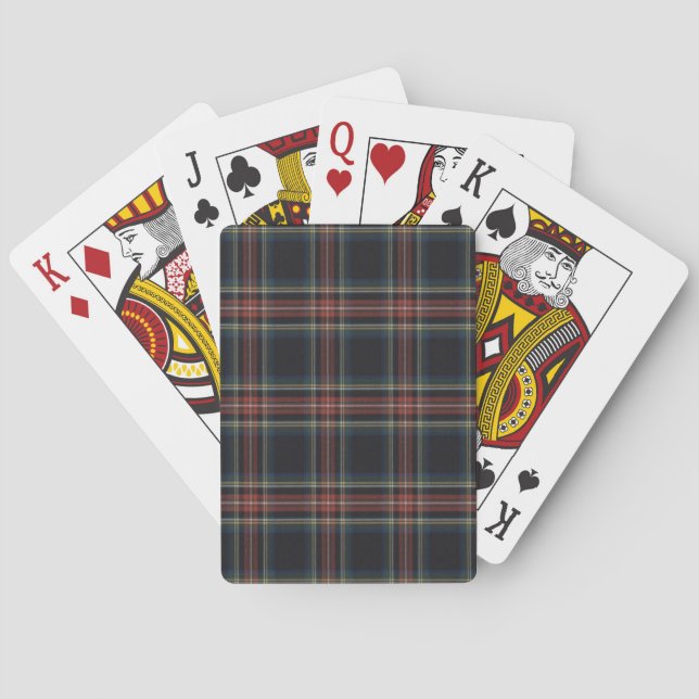 Black Tartan Classic Playing Cards (Back)