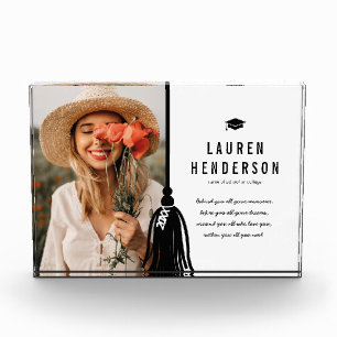 Black Tassel Custom Photo Graduation Block