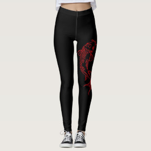 Black Tattoo Modern Sketch Sport Gym Leggings