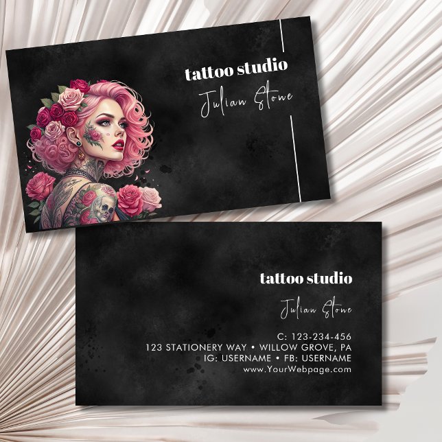 Black tattoo studio business card (Creator Uploaded)