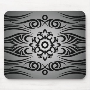 Black Tattoo Tribal 1   black fadeIN Mouse Pad