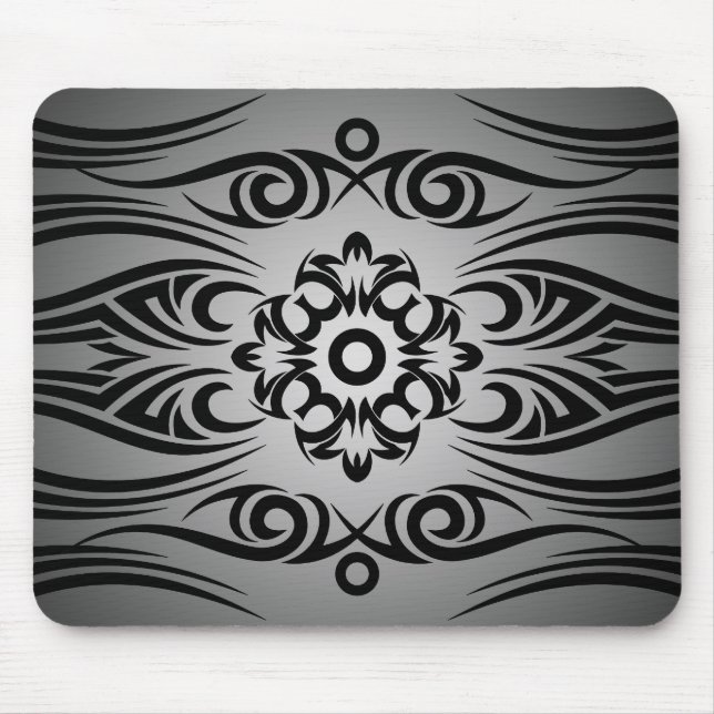 Black Tattoo Tribal 1 | black fadeIN Mouse Pad (Front)
