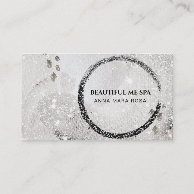 *~* Black Taupe Abstract Glitter Business Card (Front)