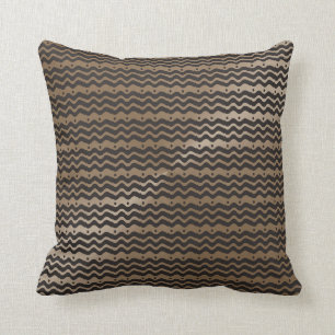 Black Taupe Chevron Modern Pattern Cushion