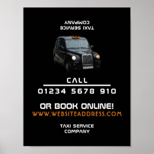 Black Taxi Cab Advertising Poster
