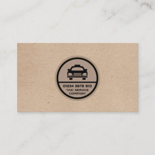 Black Taxi Cab Logo, Kraft Paper Effect Price List Business Card