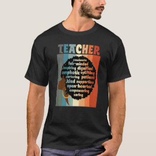 Black Teacher Afro Love Melanin Teacher Appreciati T-Shirt