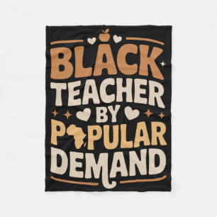 Black Teacher By Popular Demand, Afro African Teac Fleece Blanket
