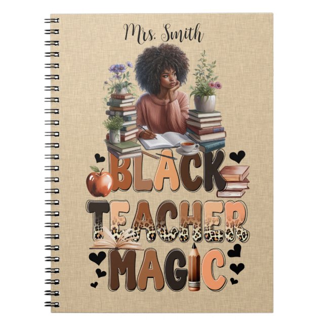 Black Teacher Custom Journal (Front)