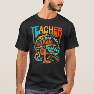 Black Teacher Educator Magic Africa Proud History  T-Shirt