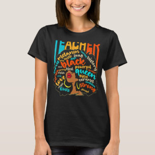 Black Teacher Educator Magic Africa Proud History T-Shirt