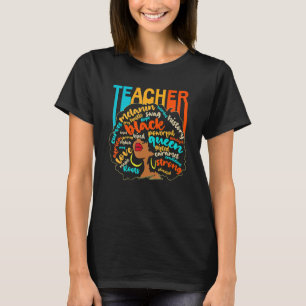 Black Teacher Educator Magic Africa Proud History T-Shirt