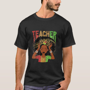 Black Teacher Educator Magic Africa Proud History T-Shirt
