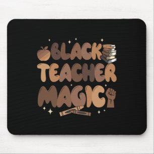 Black Teacher History Magic Education Melanin Afro Mouse Pad