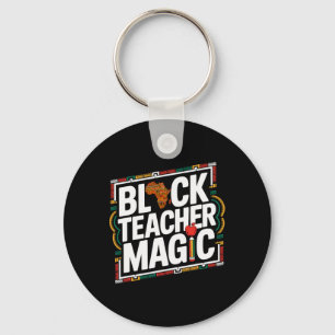 Black Teacher Magic Afro Black History Month Woman Key Ring