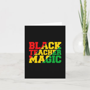 Black Teacher Magic Afro Flag - Black History Mont Card