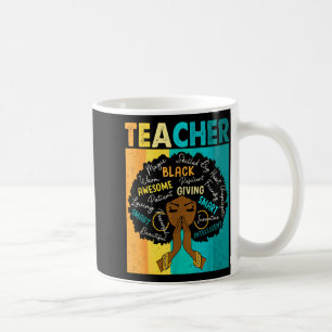 Black Teacher Magic Black History Month Afro Hair Coffee Mug