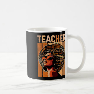 Black Teacher Magic Black History Month Afro Hair  Coffee Mug