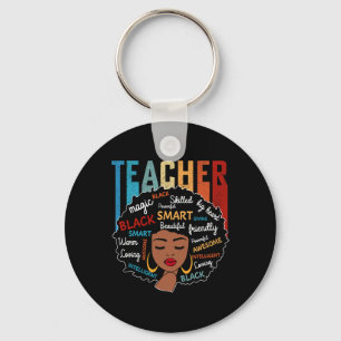 Black Teacher Magic Black History Month Afro Hair Key Ring
