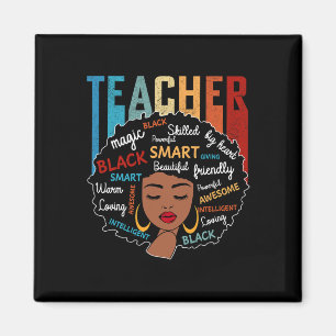 Black Teacher Magic Black History Month Afro Hair Magnet