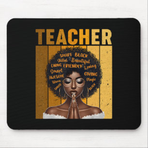 Black Teacher Magic Black History Month Afro Hair Mouse Pad