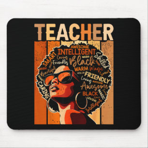 Black Teacher Magic Black History Month Afro Hair  Mouse Pad