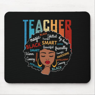 Black Teacher Magic Black History Month Afro Hair Mouse Pad