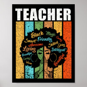 Black Teacher Magic Black History Month Afro Hair  Poster