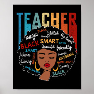 Black Teacher Magic Black History Month Afro Hair Poster
