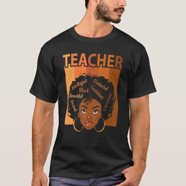 Black Teacher Magic Black History Month Teacher Te T-Shirt (Front)