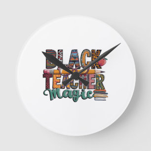 Black TEACHER Magic Clocks Design:
