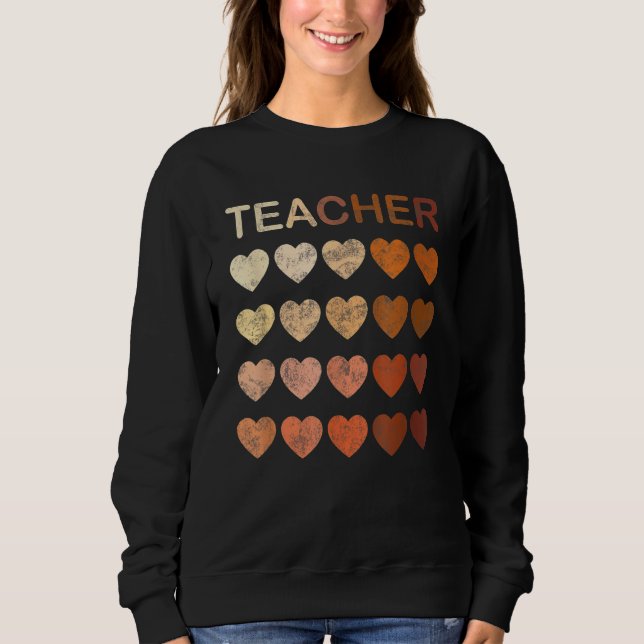 Black Teacher Magic Melanin Hearts Black History M Sweatshirt (Front)