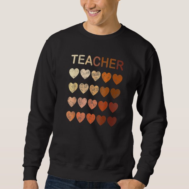 Black Teacher Magic Melanin Hearts Black History M Sweatshirt (Front)