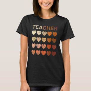 Black Teacher Magic Melanin Hearts Black History M T-Shirt