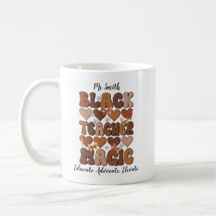 Black Teacher Magic Personalised Mug