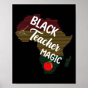 Black Teacher Magic Women Pride Juneteenth Celebra Poster